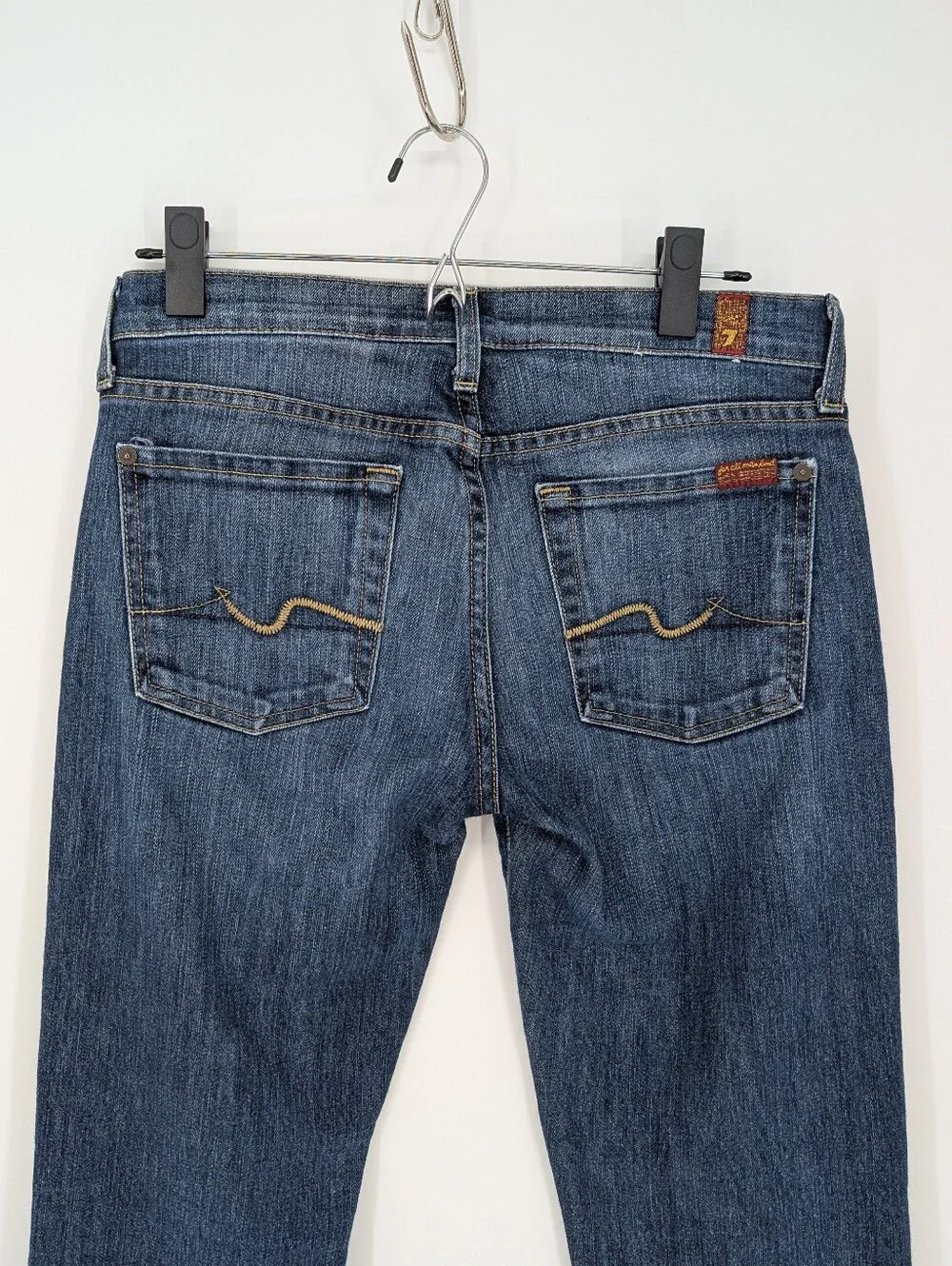7 For All Mankind Low Rise Bootcut Jeans Signature Pocket Y2K SZ 27